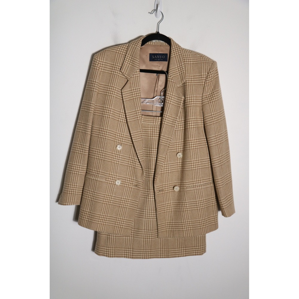 Sanyo Tokyo Made In Japan 90s Suit Set Wool Cashmere 6 Academia Double Breasted